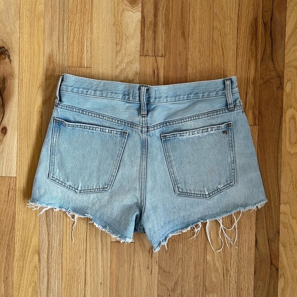 MADEWELL relaxed denim shorts light wash cutoff jorts mid-rise cotton size 28 - Picture 12 of 16